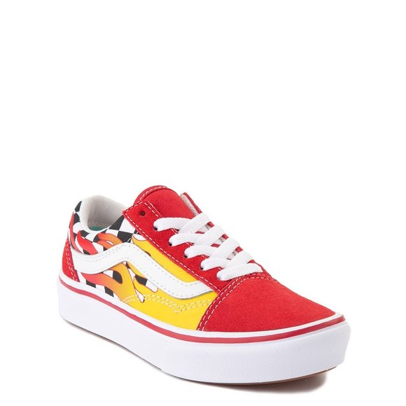 vans old skool flame checkerboard skate shoes